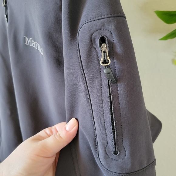 Marmot Men's Black Alsek Softshell Full Zip Jacket Size L - Picture 8 of 9